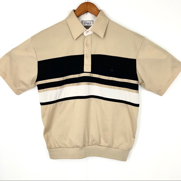 classics by palmland Other - Vintage Tan and black Front Pocket Branded Polo